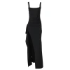 European and American InS-style women's evening dress long dress 2025 summer fashion sexy halter backless high slit dress Item Picture